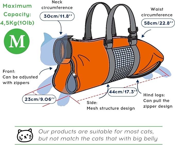 Cinf Cat Nail Clipping Cleaning Grooming Restraint Bag No Scratching Biting for Bathing Nail Trimming Injecting Examining