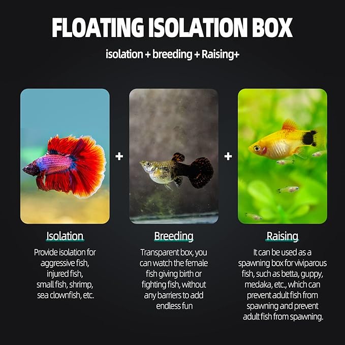 Boxtech Aquarium Fish Tank Hatchery Incubator Breeding Box, Acrylic White Breeder Isolation Divider Hatching Boxes Accessory Small Baby Fishes Shrimp Clownfish Guppy