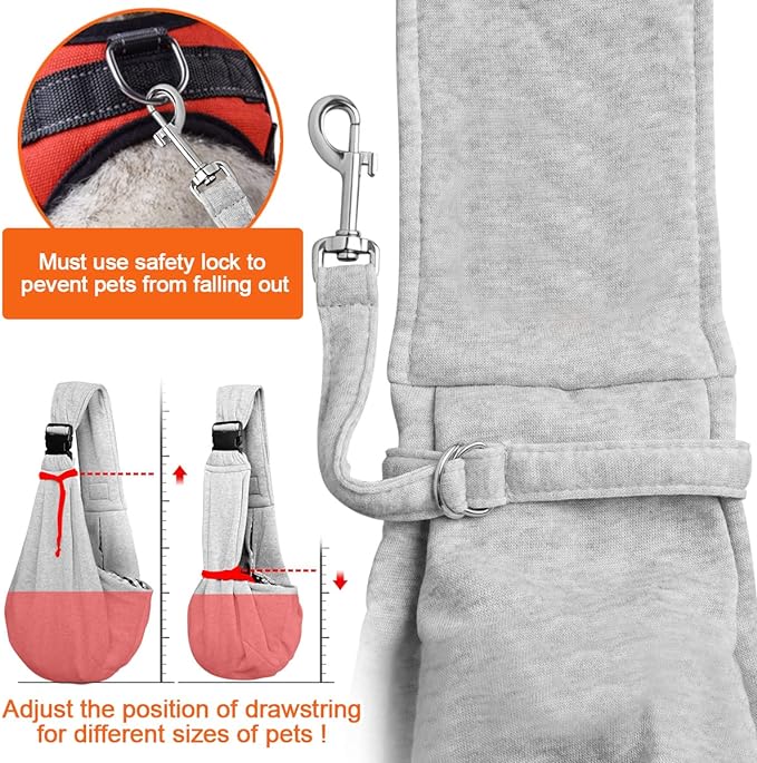 Tomkas Dog Sling Carrier for Small Dogs pet Slings with Extra Pocket Storage Sling with Storage Pocket