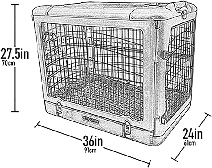 Pet Gear “The Other Door” 4 Door Steel Crate for Dogs/Cats with Garage-Style Door, includes Plush Bed + Travel Bag, No Tools Required, 3 Models, 3 colors