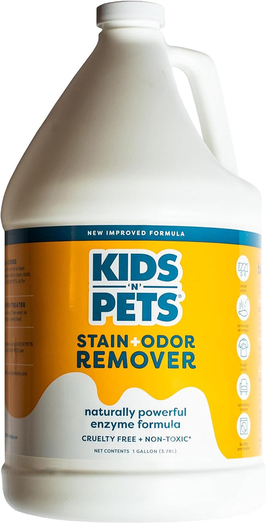 KIDS 'N' PETS - Instant All-Purpose Stain & Odor Remover – 128 fl oz (Packaging May Vary) - Permanently Eliminates Tough Stains & Odors – Even Urine Odors - No Harsh Chemicals, Non-Toxic & Child Safe