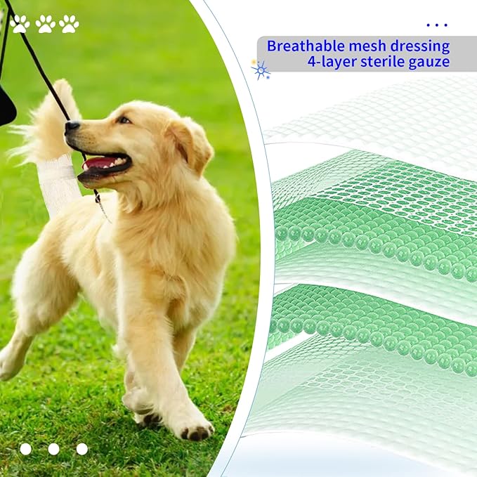 13 Pcs Dog Tail Protector Bandage,Sterile Breathable Vet Wrap Gauze for Dog Tail Cover Guard Wound Care Pet,Liquid Happy Dog Paw Nail Bandage Paw Wounds,Tail Docking Kit Puppies Cats Other Pet Animals