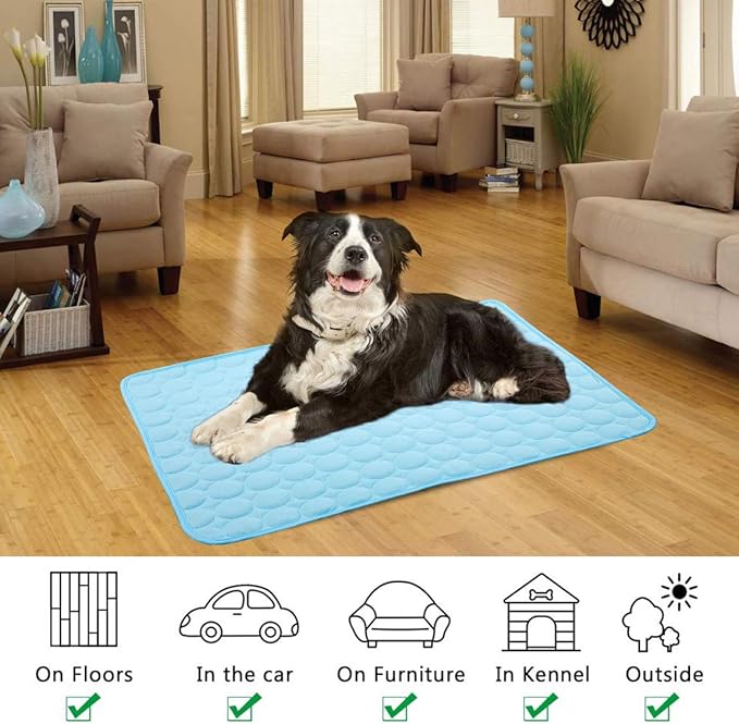 dgdgbaby Dog Cooling Mat Large Cooling Pad Summer Pet Bed for Dogs Cats Kennel Pad Breathable Pet Self Cooling Blanket Dog Crate Sleep Mat Machine Washable