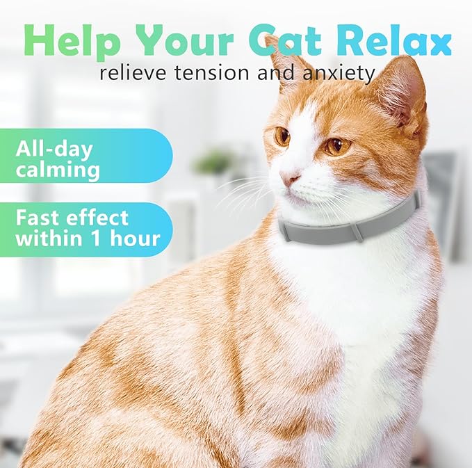 Cat Calming Collar 4 Pack Calming Collar for Cats Adjustable Lengths Pheromone Collar for Cats Calming Cat Collar to Anxiety Relief, Stress Relief