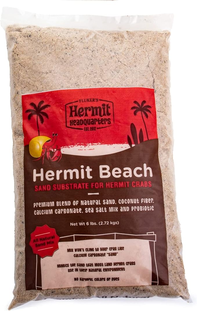 Fluker's All Natural Premium Hermit Crab Sand Substrate, Sand Mixture with Coconut Fiber, For Hermit Crab Tanks, 6 lbs.