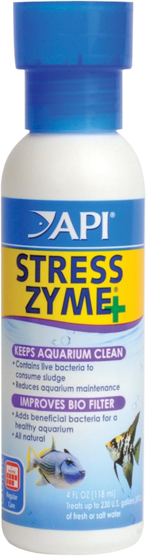 API STRESS ZYME Bacterial cleaner, Freshwater and Saltwater Aquarium Water Cleaning Solution, 4 oz