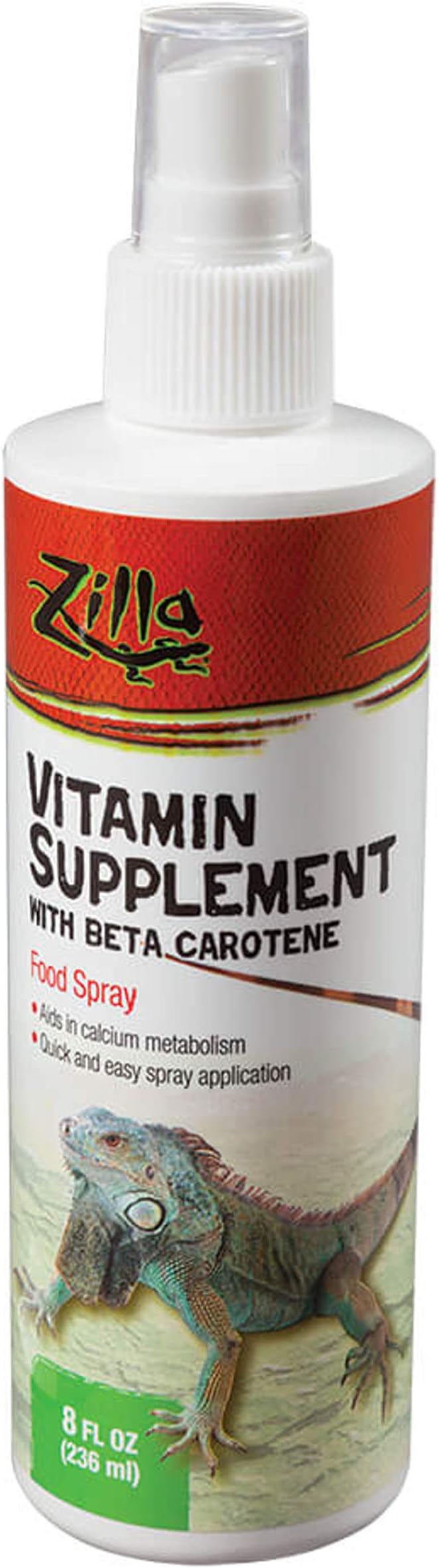 Zilla Vitamin Supplement Food Spray, with Carotene, Spray-on Multivitamin Supplement for Reptiles