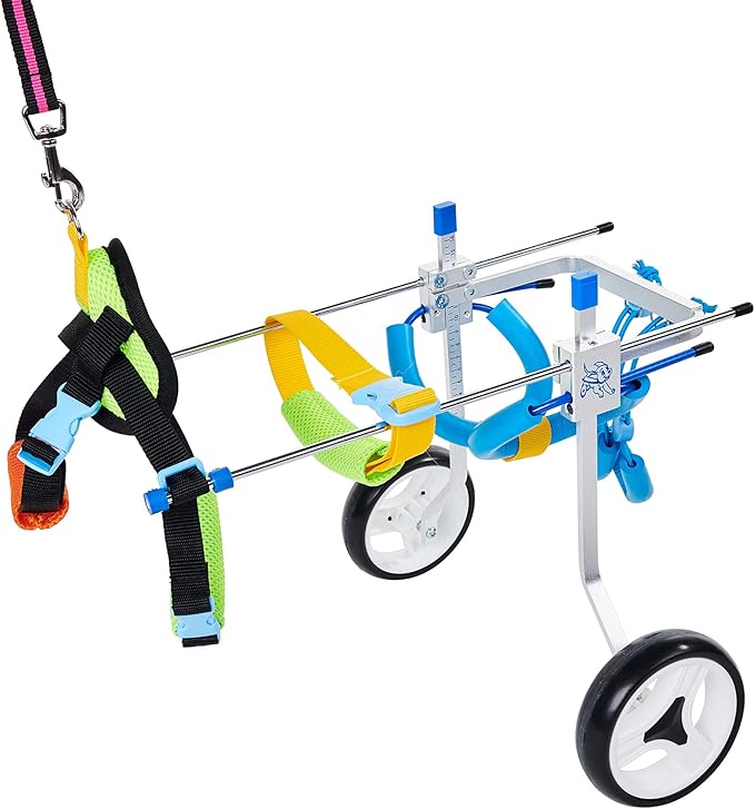 Adjustable Dog Wheelchair for Back Legs| Pet Wheelchairs with Disabled Hind Legs Walking|Stabel & Light Weight (7-Size) (XS)