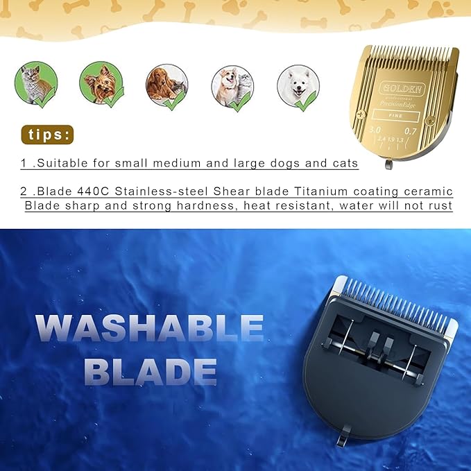 Adjustable 5 in 1 Blades Dog Grooming Blades Compatible with Wahl Animal Clipper Arco, Bravura, Chromado, Creativa, Figura, and Motion Pet, Dog, and Horse