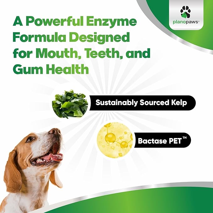 Dog Teeth Cleaning Powder - Dog Plaque and Tartar Remover - Dental Powder for Dogs Teeth with Bactase PET - Dog Breath Freshener to Help Overall Dog Dental Care - Ideal for Mouth, Teeth and Gum Health