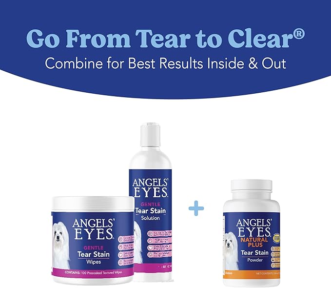 ANGELS' EYES NATURAL PLUS Tear Stain Prevention Chicken Powder for Dogs | All Breeds | No Wheat No Corn | Daily Support for Eye Health | Proprietary Formula | Limited Ingredients | Net Content 75g