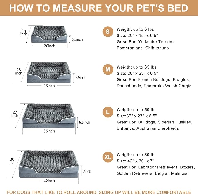 WNPETHOME Waterproof Dog Beds for Extra Large Dogs, Orthopedic XLarge Dog Bed with Sides, Big Dog Couch Bed with Washable Removable Cover, Pet Bed Sofa with Non-Slip Foam for Sleeping