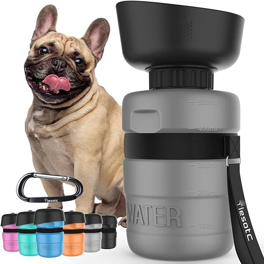 lesotc Dog Water Bottle, Portable Dog Water Dispenser, Leak Proof Dog Travel Water Bottle, Squeeze Pet Water Bottle for Walking On The Go, Dog Hiking Accessories for Outdoor, Hiking, Travel