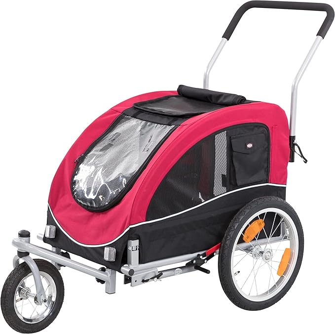 TRIXIE Dog Bike Trailer/Stroller Conversion Kit for TRIXIE 12814 Dog Bike Trailer, Silver/Black