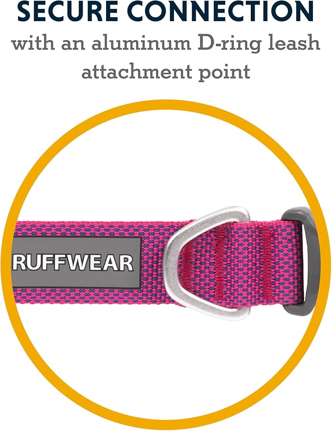 Ruffwear, Hi & Light Dog Collar, Minimal and Ultralight Collar for Everyday Walks and Runs, Alpenglow Pink, 9"-11"