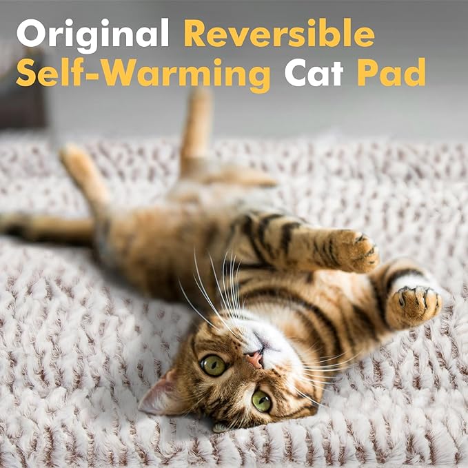 Self Heating Cat Pad Self Warming Cat Bed 27.5" x 18.5" Thermal Cat Mat Extra Warm Pet Mat for Outdoor and Indoor Large Kittens Small Puppy Pets