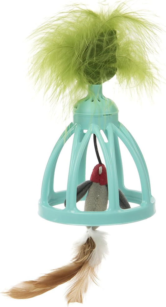 SmartyKat Wobble Wings Electronic Sound Wobble Cat Toy, Battery Powered - Blue/Green, One Size