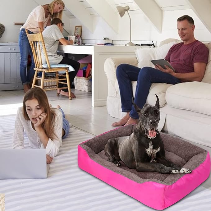 PUPPBUDD Dog Beds for Extra Large Dogs, Rectangle Washable Dog Bed Comfortable and Breathable Pet Sofa Warming Orthopedic Dog Bed for Jumbo Dogs