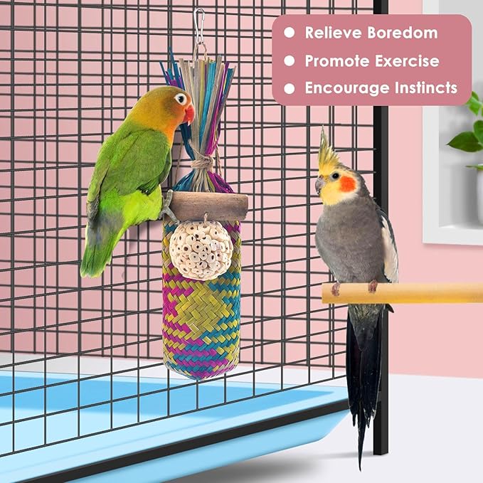 KATUMO Bird Toys Parrot Chew Toys Bird Cage Accessories for Small to Large Parrots Parakeets Conures Cockatiels Lovebirds African Greys Cockatoos Amazon Parrots