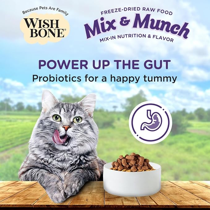 Wishbone Mix & Munch Raw Freeze-Dried Grain-Free Beef and Ocean Fish for Cats