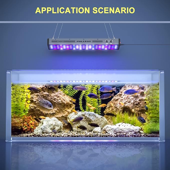 Phlizon 300W Dimmable Full Spectrum Aquarium LED Light Fish Tank LED Reef Decoration Light for Saltwater Freshwater Fish Coral Reef (28"x8.5"x2.4")