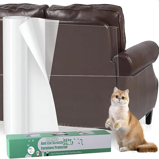 Cat Couch Protector（Thickened） 158"x15"Vinyl Anti Cat Scratch Furniture Protector, Leather Sofa Couch Protector for Cats,Fabric Sofa Couch Cat Scratch Protector,Cat Scratch Deterrent Tape