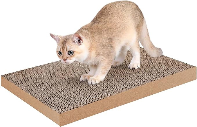 4 Packs Cat Scratcher, Cat Scratching Board for Indoor Cats and Kitten, Large Size Cat Scratching Pad, Durable&Premium Recyclable Cardboard Cat Scratcher