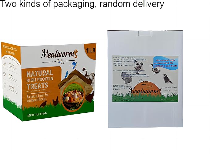 11lb Dried mealworms - High Protein, Pure Natural, Delicious - Ideal for Chickens, Birds, Ducks, Lizards, Turtles, Fish, and Reptiles, 11lbs Meal Worms
