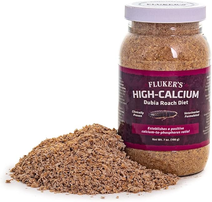 Fluker's High Calcium Dubia Roach Diet, Can Be Used as a Gut-Loading Food or Bedding, 7 oz