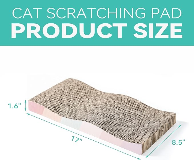 Cat Scratching Pads Cardboard Cat Scratchers for Indoor Cats Reversible Large Wide Corrugated with Catnip and Mini Toy(5pcs)