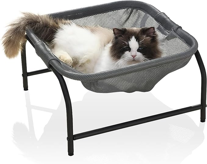 Cat Bed [Designed for Big Cats] Dog Pet Square Hammock Bed Free-Standing Cat Sleeping Bed Cat Supplies Whole Wash Stable Detachable Easy Assembly Indoor Outdoor