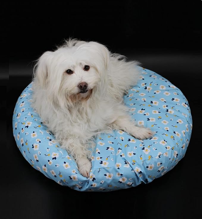 Waterproof Round Dog Bed Fitted Sheet Cover Replacement Washable Plastic Slipcover 36 x 36 inch for XL Faux Fur Donut Dog Beds