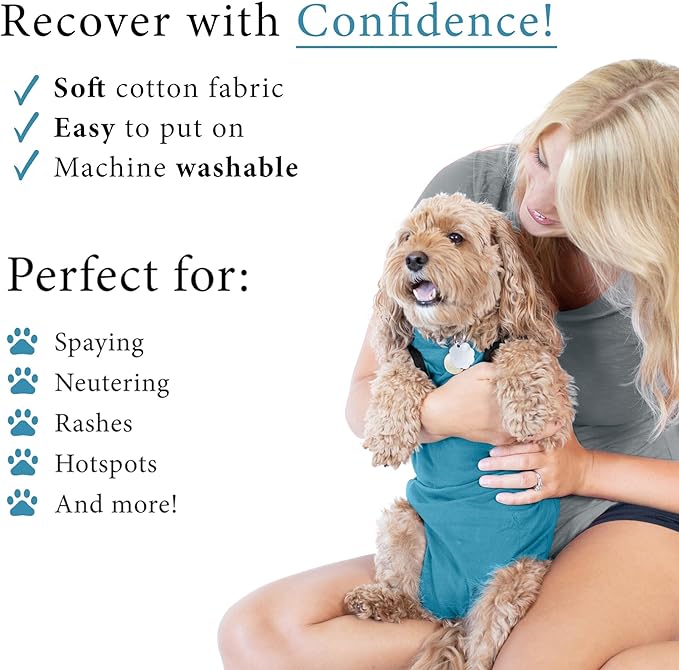 BellyGuard Recovery Suit for Dogs, After Surgery Dog Recovery Suit Female and Male, Soft Cotton Dog Surgery Suit Female Spay, Dog Surgical Recovery Suit Male Neuter, Comfy Surgical Onesie for Dogs.