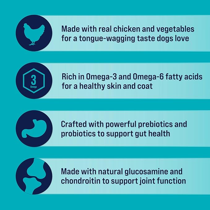 Stewart Dog Food, Raw Coated Chicken & Vegetable Recipe, 4 lb. Bag, Probiotics for Dogs, Made in USA, Chicken Dog Food, Products for Dogs