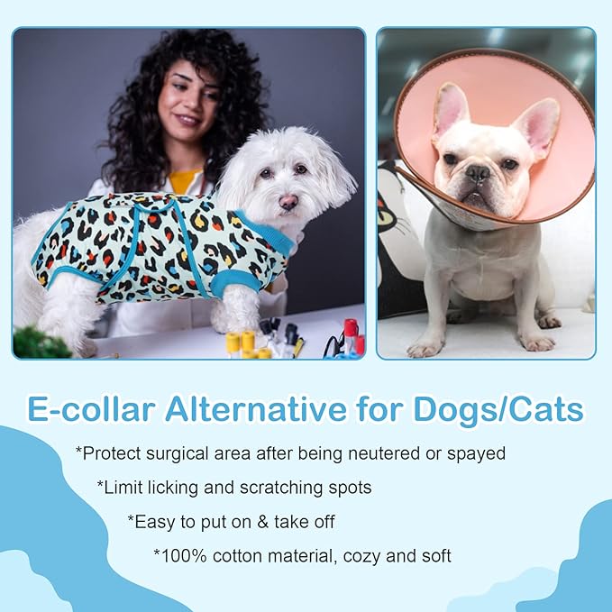 Kuoser Dog Surgery Suit, Surgical Onesie for Dogs Female Spay, Soft Dog Recovery Suit Male Neuter, Pet Abdominal Surgery Shirt Dog Body Suits After Surgery Wear, Anti Licking Dog Cone Alternative, XL
