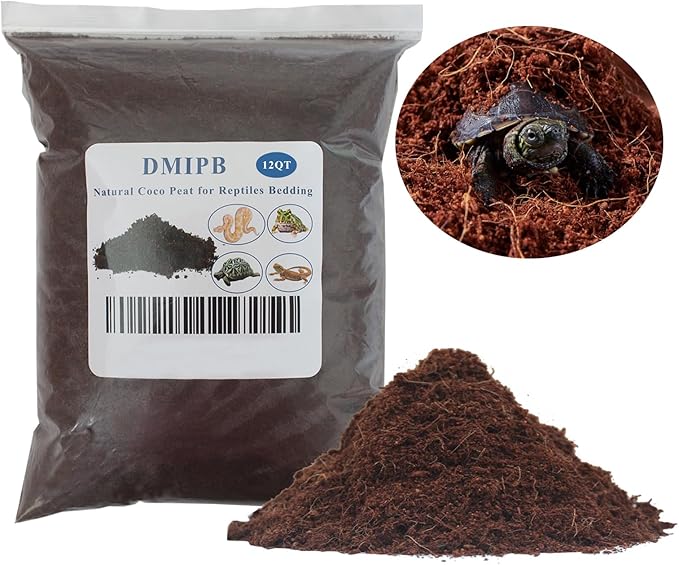 12 Quart Reptile Soil Loose Coconut Fiber Substrate for Snakes Lizards, Frogs Bedding, Bioactive Terrarium Tanks, Organic Coco Coir for Garden Plant Soil Brown