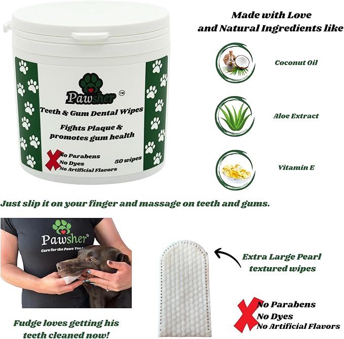 Puppy Care Box - includes Dog wipes, Paw Balm, Dental Finger Wipes and dog poop bags rolls with bone-shaped dispenser - puppy essentials for grooming, teeth cleaning and paw care.