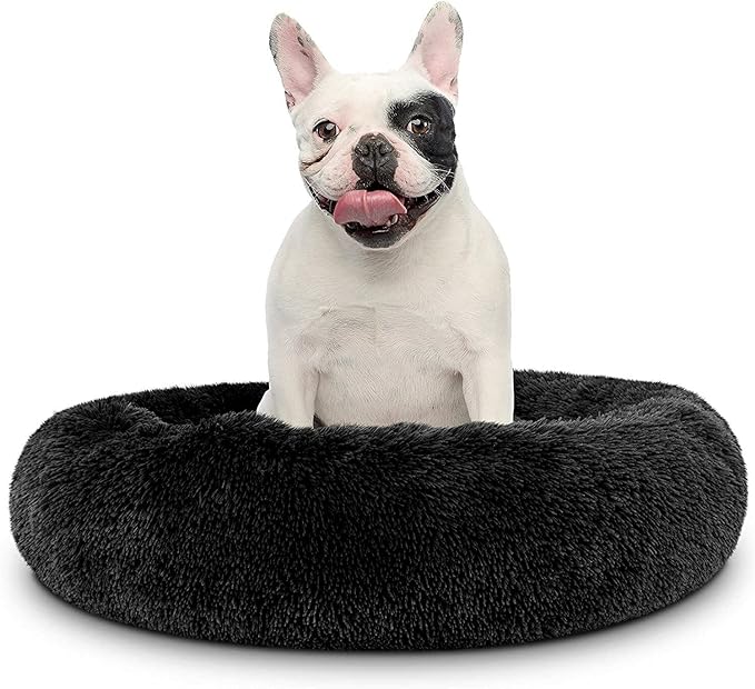 Cat Beds for Indoor Cats - Cat Bed Washable 20/24 inches, Dog Beds for Small Medium Dogs, Anti Anxiety Round Fluffy Plush Faux Fur Cat Bed,Thick Bottom Keep Pets Off The Cold Tile