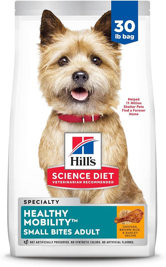 Hill's Science Diet Healthy Mobility, Adult 1-6, Mobility Support, Dry Dog Food, Chicken, Brown Rice, & Barley, 30 lb Bag