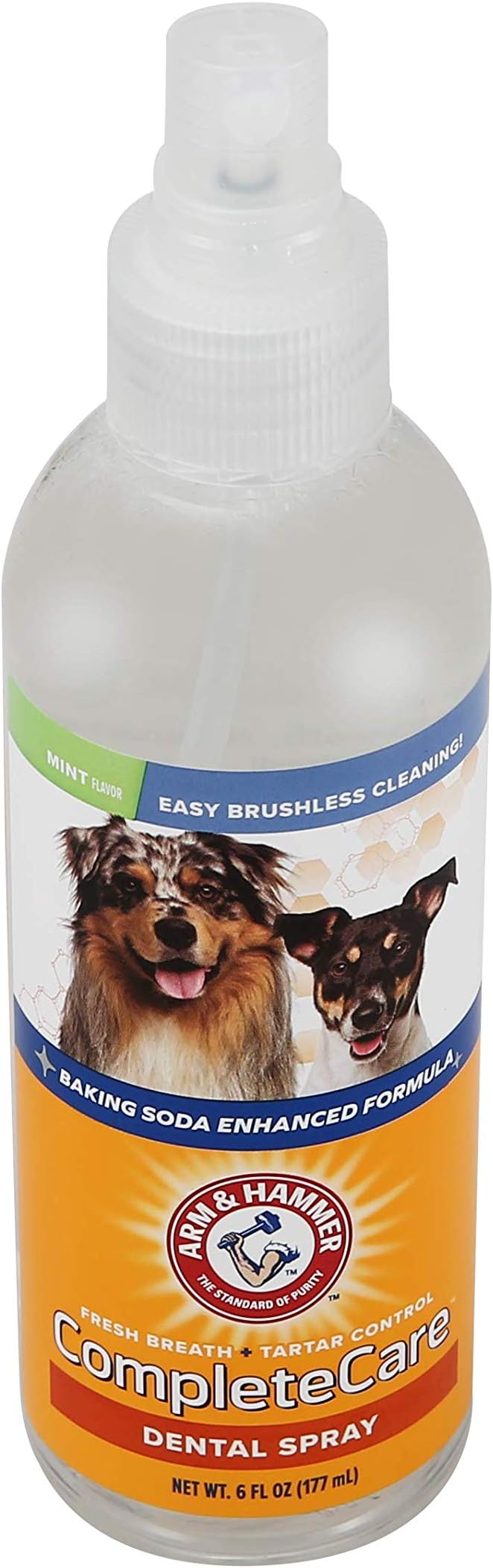 Arm & Hammer Complete Care Dog Dental Spray, 6 Fl Oz | Mint Flavor Dog Dental Spray for Easy Brushless Cleaning | Baking Soda Enhanced Formula for Fresh Breath and Tartar Control (Pack of 2)