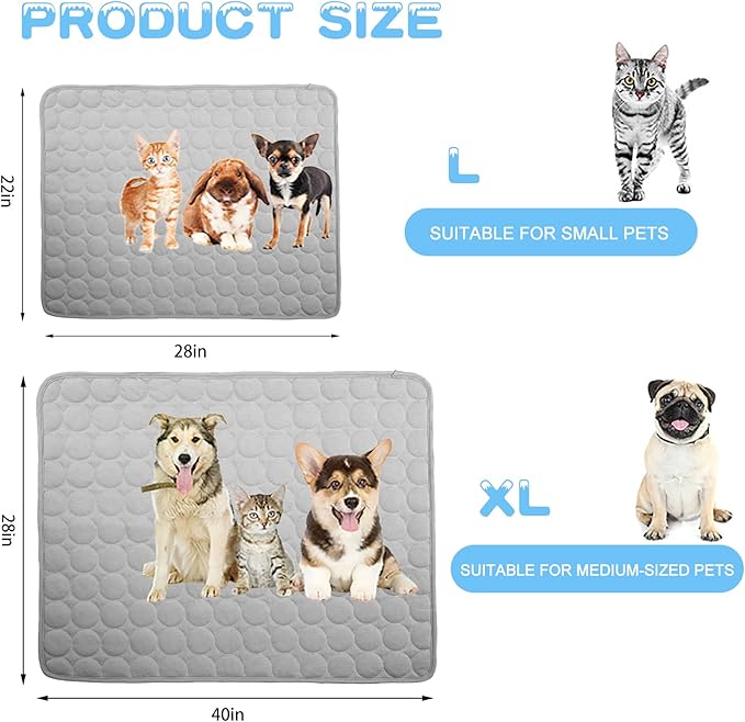 dgdgbaby Dog Cooling Mat Large Cooling Pad Summer Pet Bed for Dogs Cats Kennel Pad Breathable Pet Self Cooling Blanket Dog Crate Sleep Mat Machine Washable