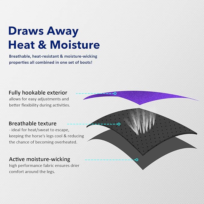 Harrison Howard Horse Sport Medicine Front Shock-Absorbing Boots All-Round Lower Limb Protection & Support Sport Boots Athletic Boots Perfect for Endurance Training and Performance Regal Purple L