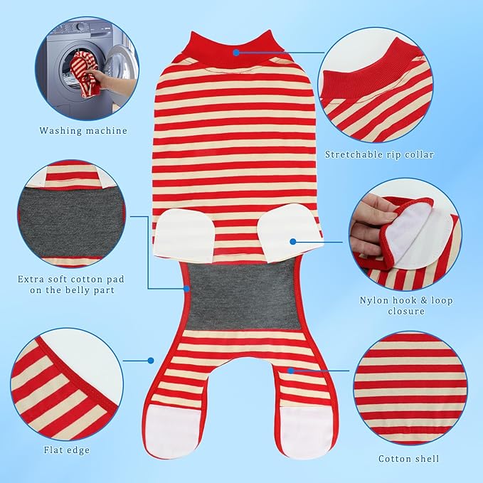 Dog Surgery Recovery Suit 2 Packs, Professional Pet Recovery Shirt Dog Abdominal Wounds Bandages for Male Female Pet Surgical Snugly Suit After Surgery Anti-Licking Dog Onesies XXL