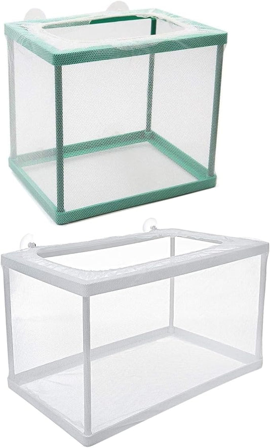 Trinidad Aquarium Fish Breeding Box,Fish Hatchery Isolation Box Large Fish Net Breeder Breeding Container Fish Nursery for Aquarium with Suction Cup Fishing Nets for Tropical Guppy Fish Floating Fish