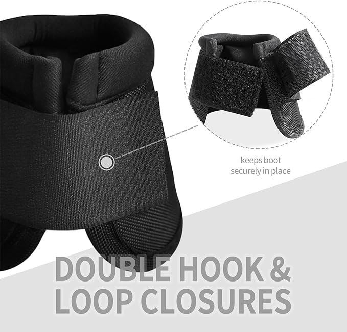 2 Pcs Horse Boots and Horse Leg Protectors, Horse Protection Training Equipment Packages and Accessories Black