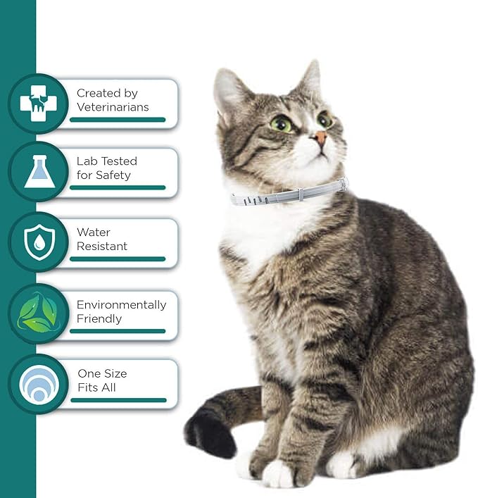 Flea and Tick Collar for Cats. Offers 4 * 6 Months of Protection. Made from Quality Essential Oils. Waterproof and Natural. Protects Kittens. Free Flea Comb and Tick Tweezers. (4 Pack - 13.8 inches)