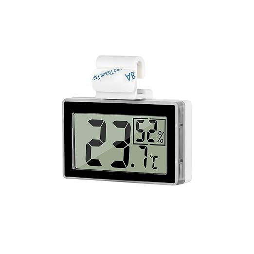 Reptile Thermometer Reptile Terrarium Thermometer Hygrometer Digital Thermometer Hygrometer for Reptile Terrarium, Temperature and Humidity Monitor in Reptiles Tank with Hook