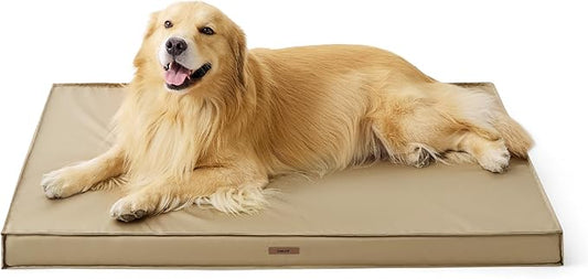 Lesure XL Waterproof Dog Beds - Outdoor Dog Bed Washable with Oxford Fabric Surface, Extra Large Egg Orthopedic Foam Pet Bed with Removable and Durable Cover, Machine Washable