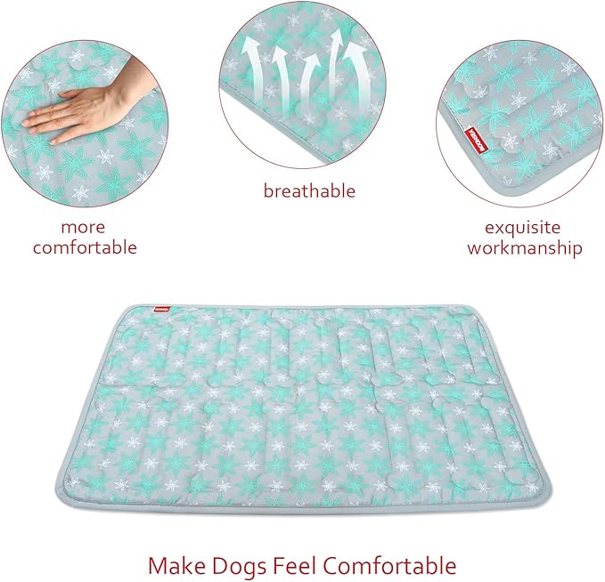 Dog Crate Mat (36" X 23"), Soft Dog Bed Mat with Cute Prints, Personalized Dog Crate Pad, Anti-Slip Bottom, Machine Washable Kennel Pad, Green