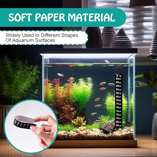 8Pcs Aquariums Thermometer Sticker, Adhesive Fish Tank Thermometer Strips, Digital Water Temperature Strips Display for Fish Tank Fermentation Bucket